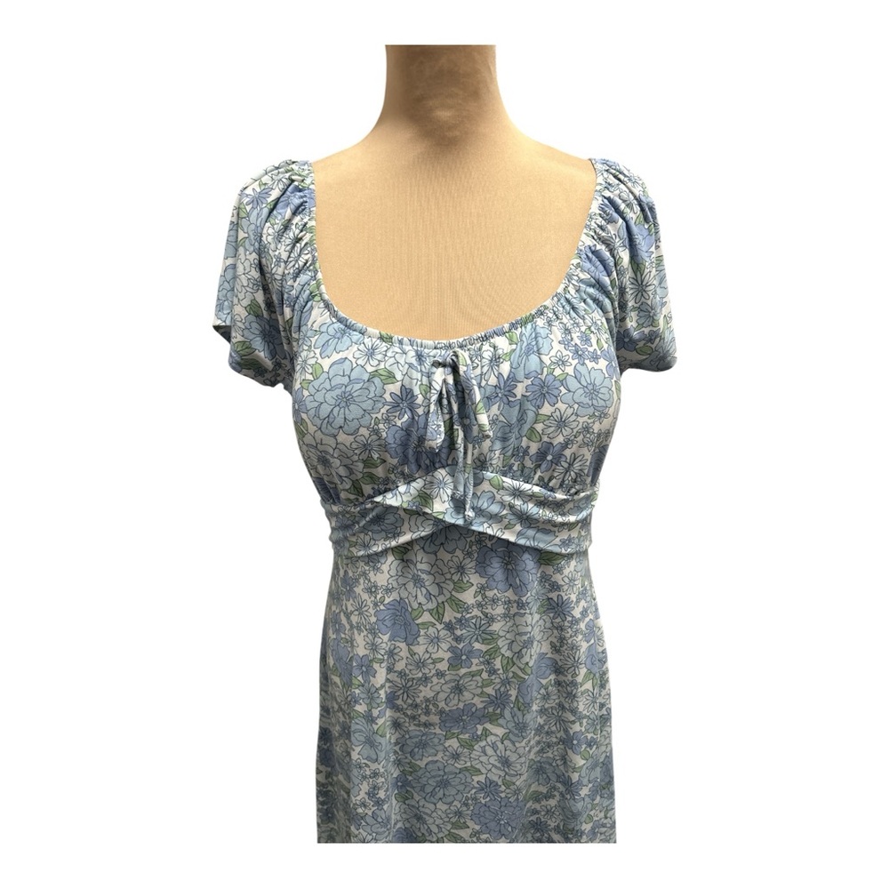 Derek Heart Blue & White Floral Padded Bust Empire Waist Mini Sundress Size XL. - Picture 2 of 12